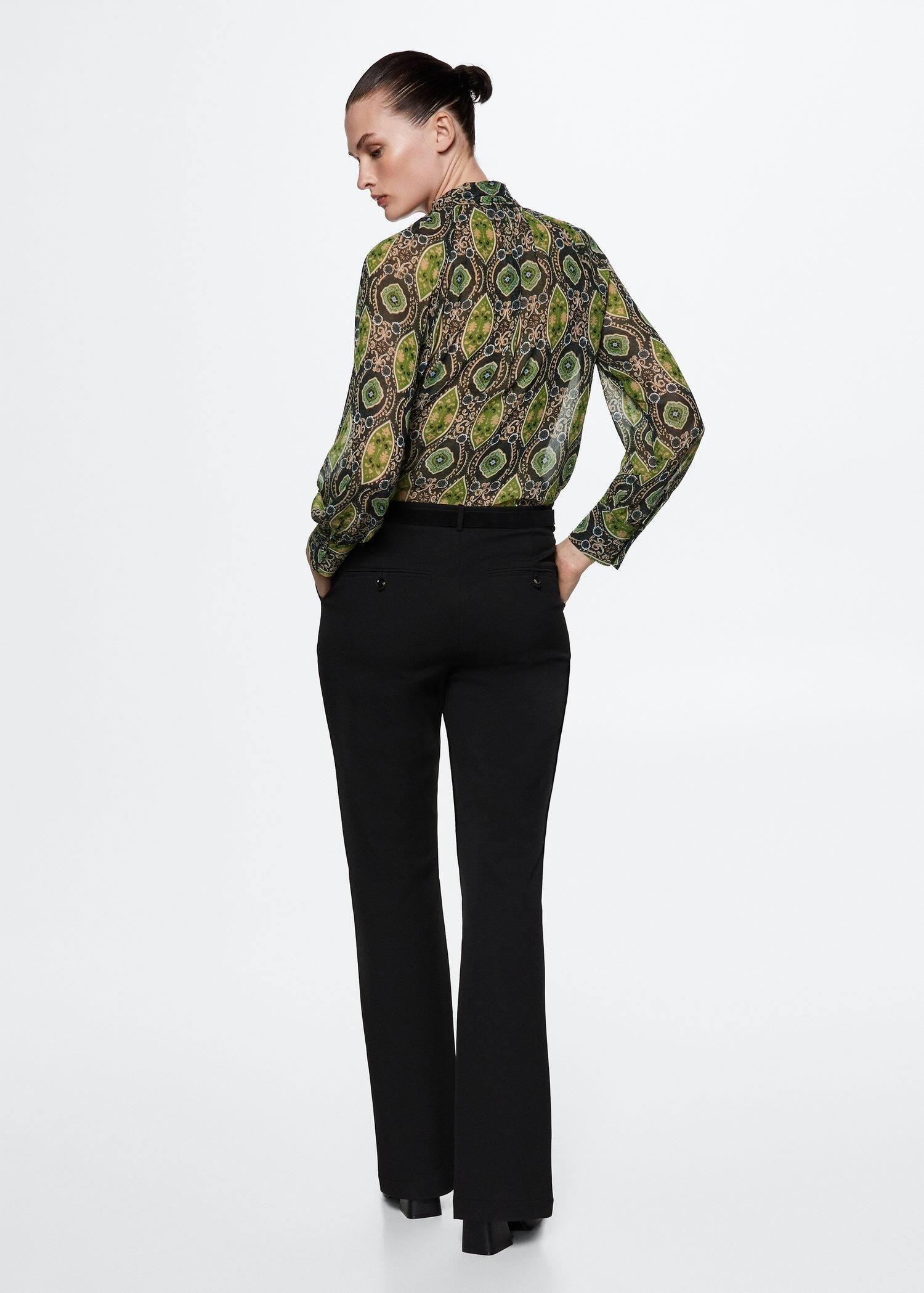 Green Flowy Printed Blouse, , large image number 6