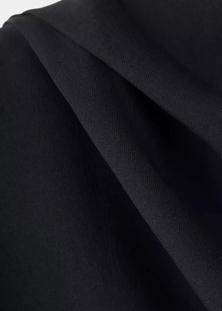 Black Jumpsuit With Draped Detail Belt, Black, large image number 6
