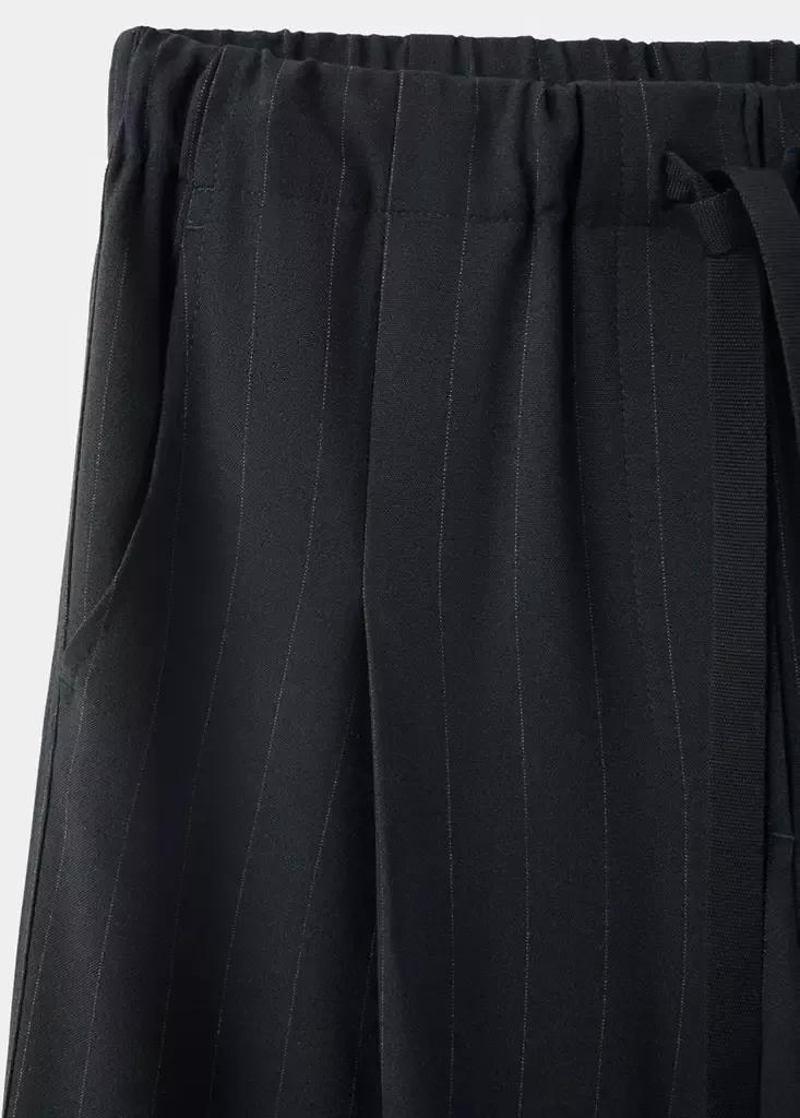 Blue Drawstring Straight Trousers, Navy, large image number 5