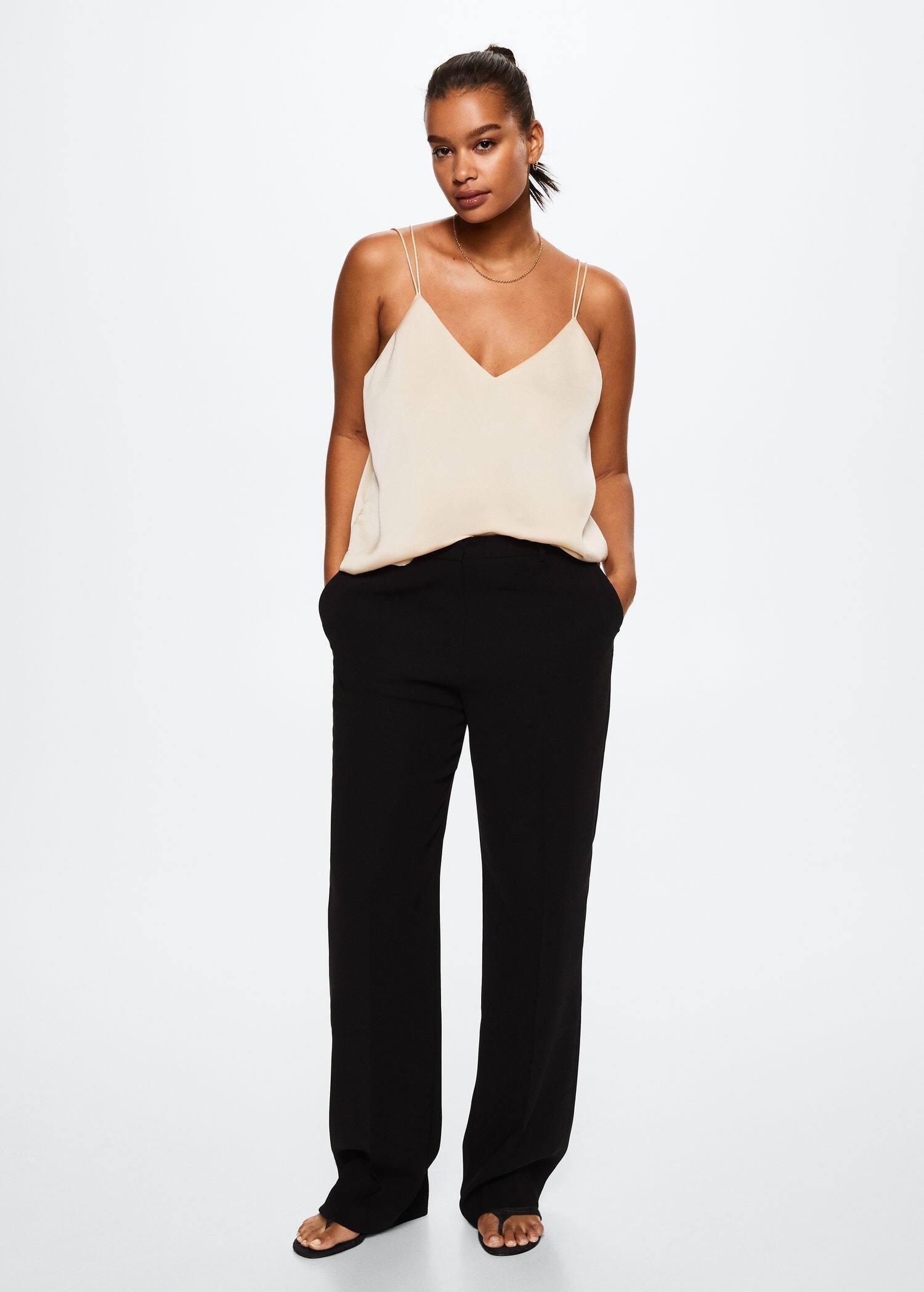 light beige Satin lace top, , large image number 6