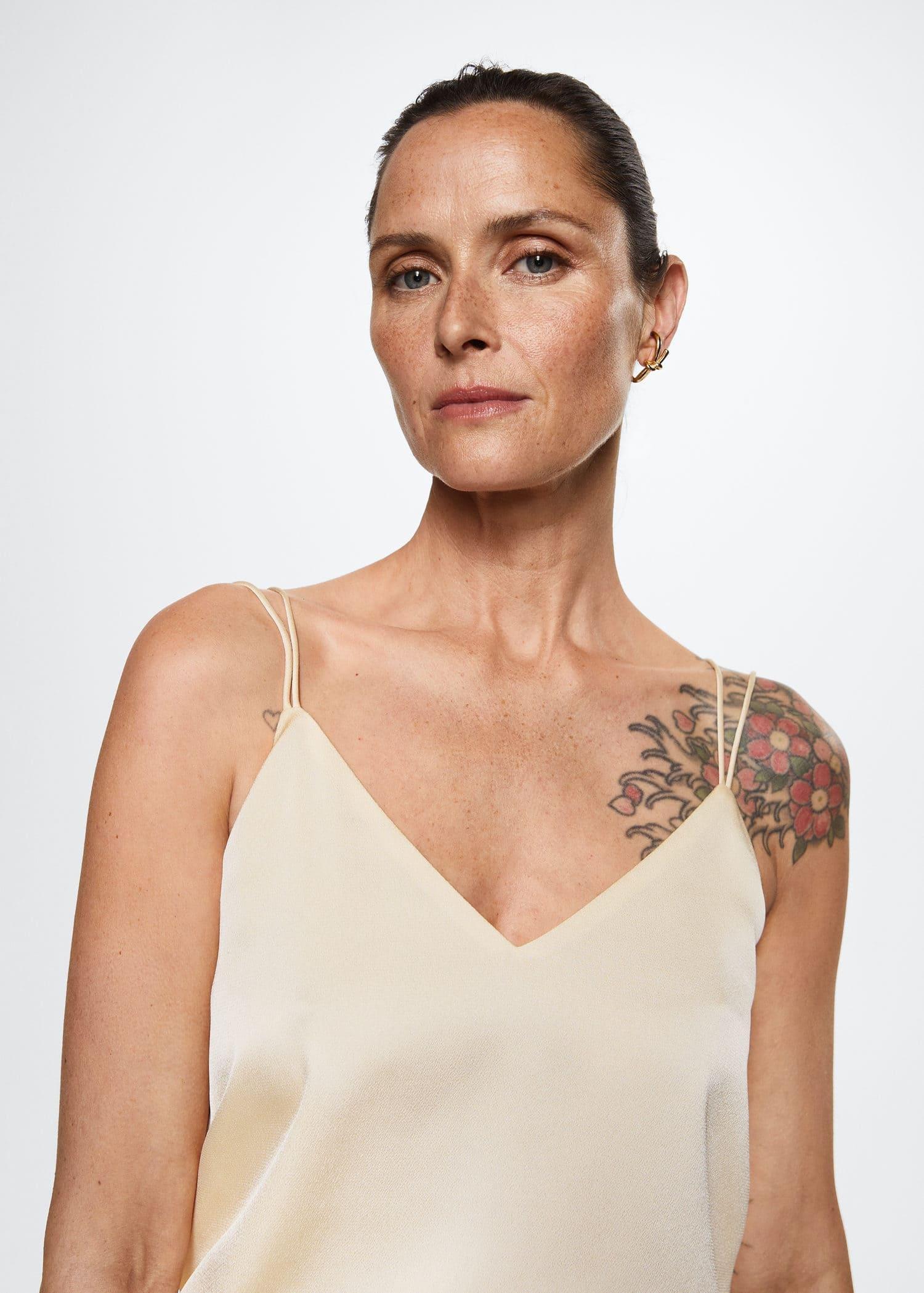 light beige Satin lace top, , large image number 11