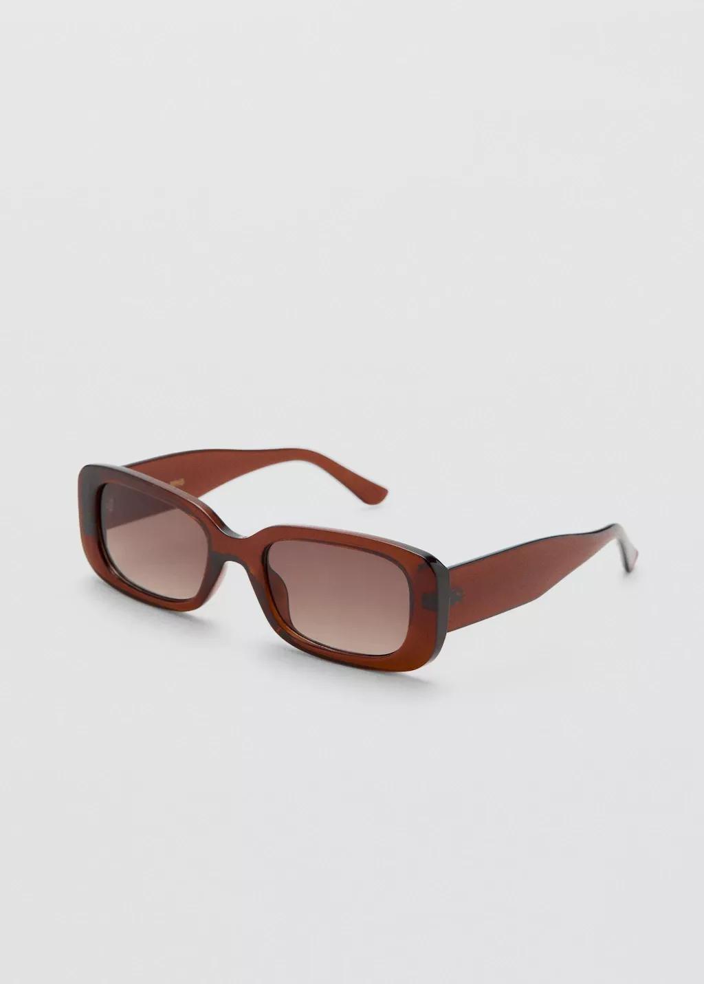 Brown Rectangular-Frame Sunglasses, Brown, large image number 0