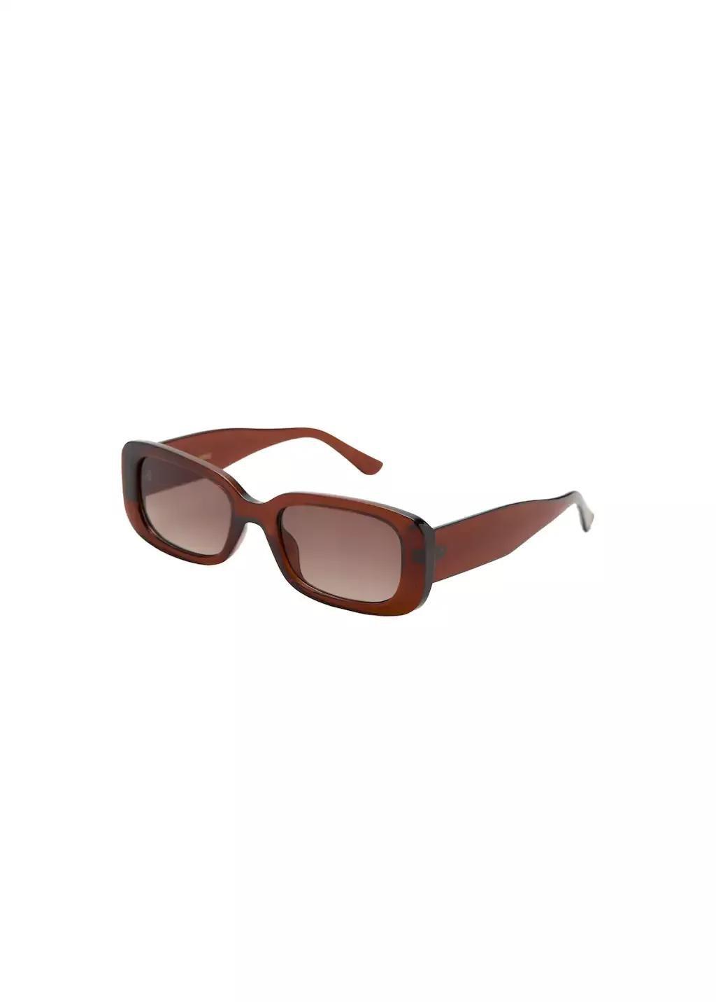 Brown Rectangular-Frame Sunglasses, Brown, large image number 2