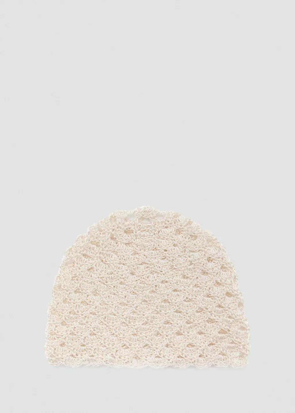 Beige Crochet Hat, Light Beige, medium