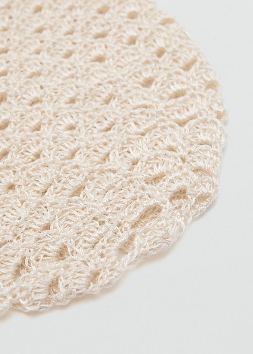 Beige Crochet Hat, Light Beige, medium