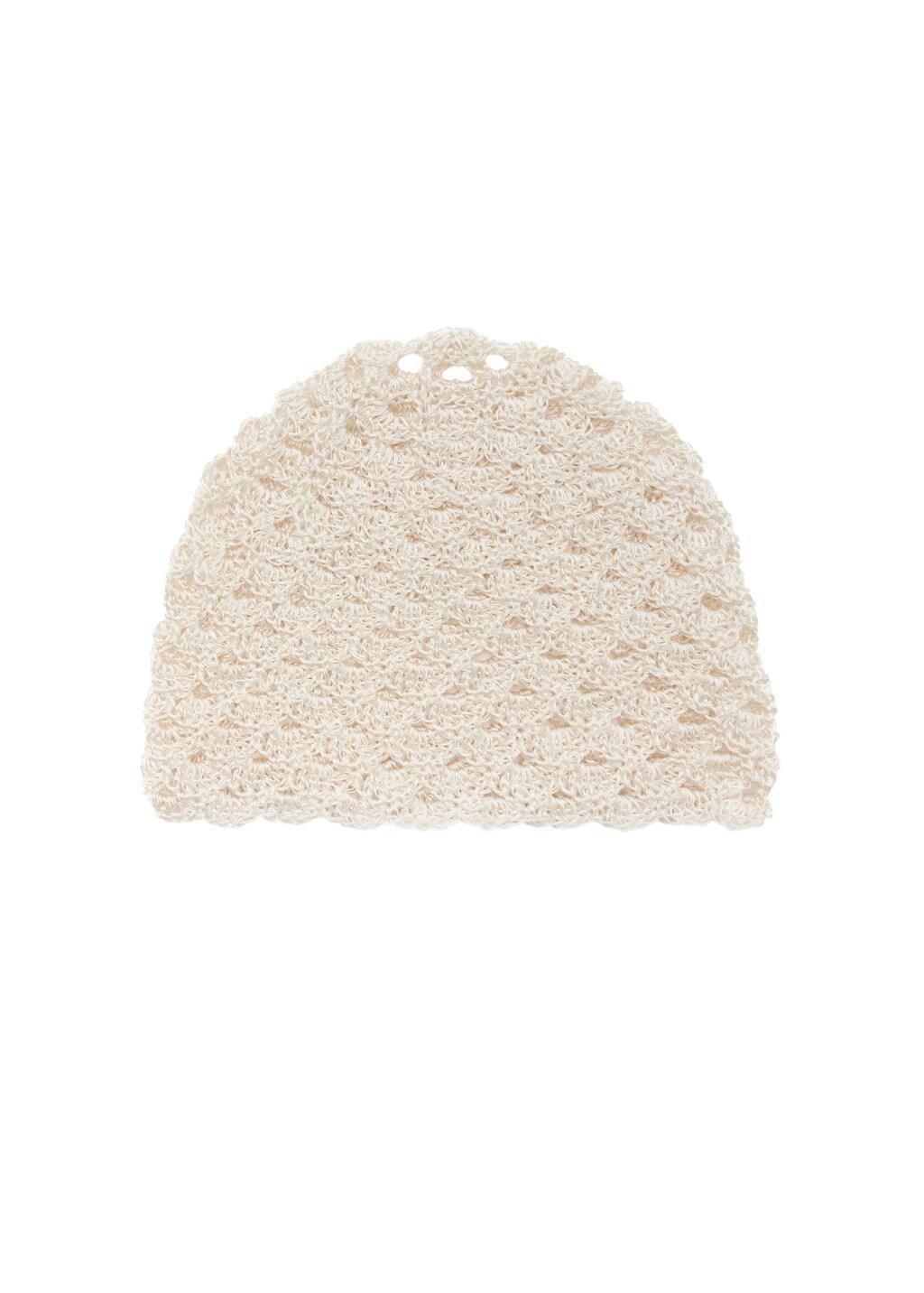 Beige Crochet Hat, Light Beige, large image number 3