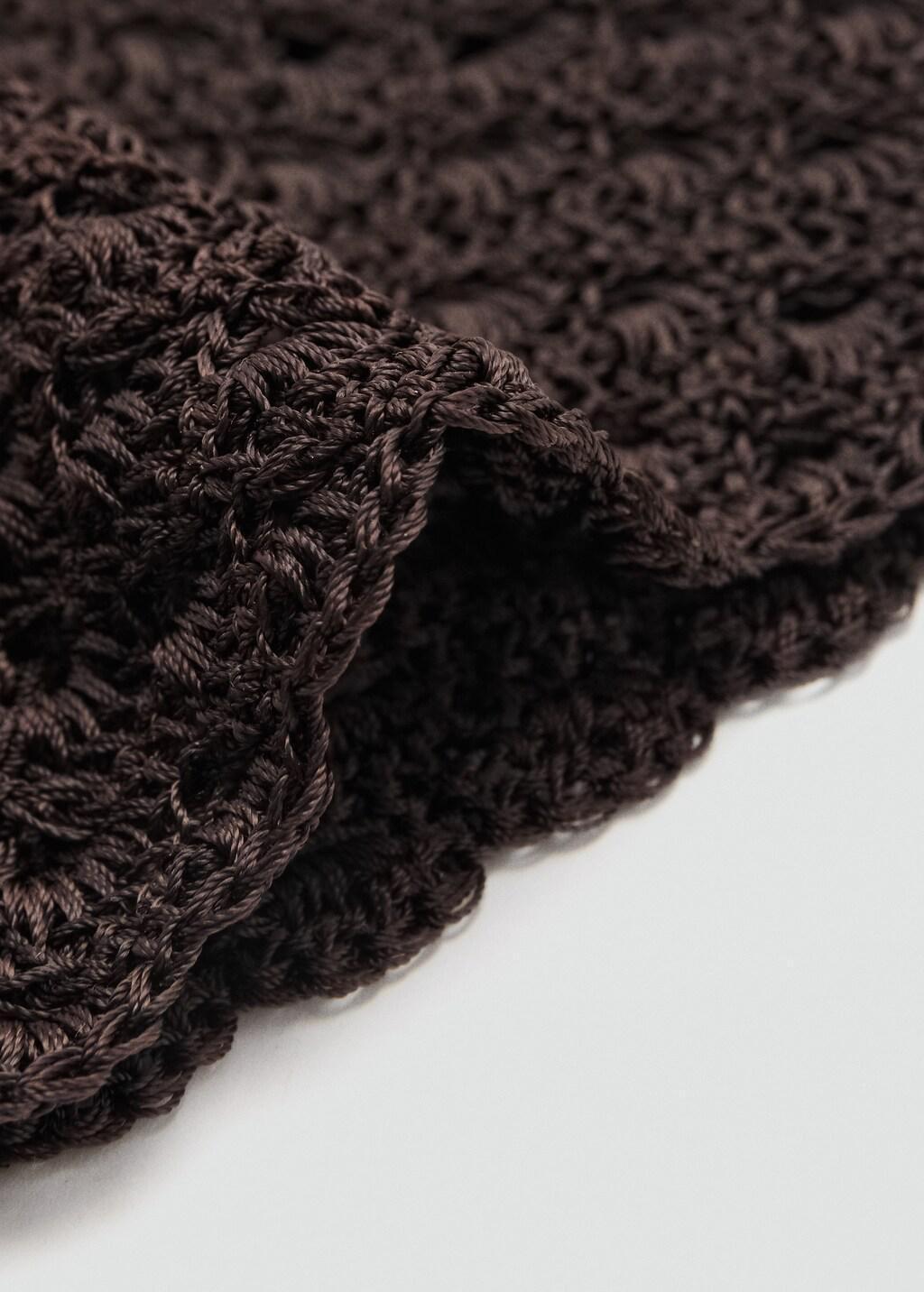 Brown Crochet Hat, Dark Brown, large image number 0