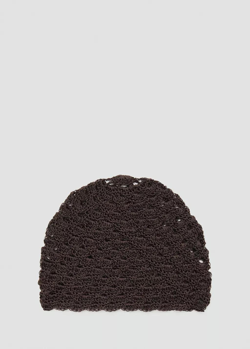 Brown Crochet Hat, Dark Brown, large image number 3