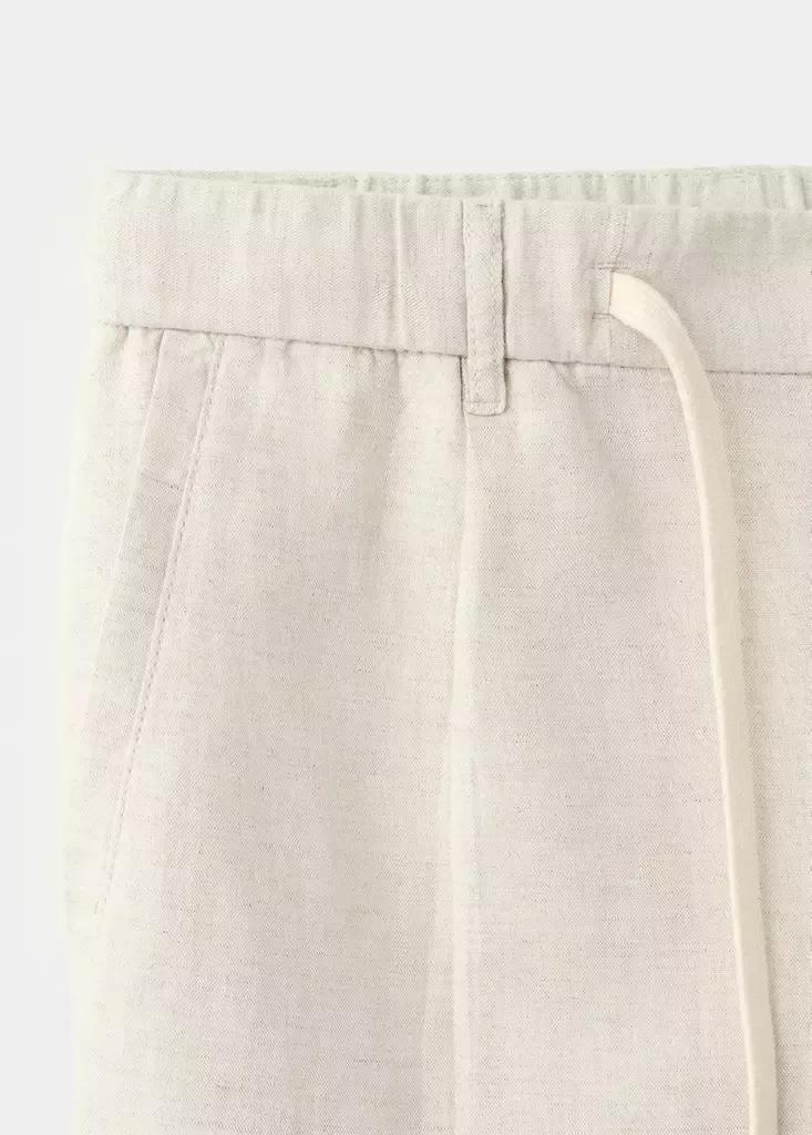 LIGHT BEIGE Slim fit cropped linen-cotton trousers, Light Beige, large image number 11