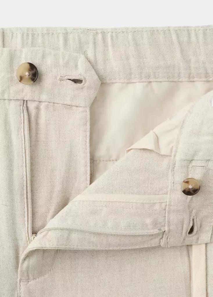 LIGHT BEIGE Slim fit cropped linen-cotton trousers, Light Beige, large image number 12