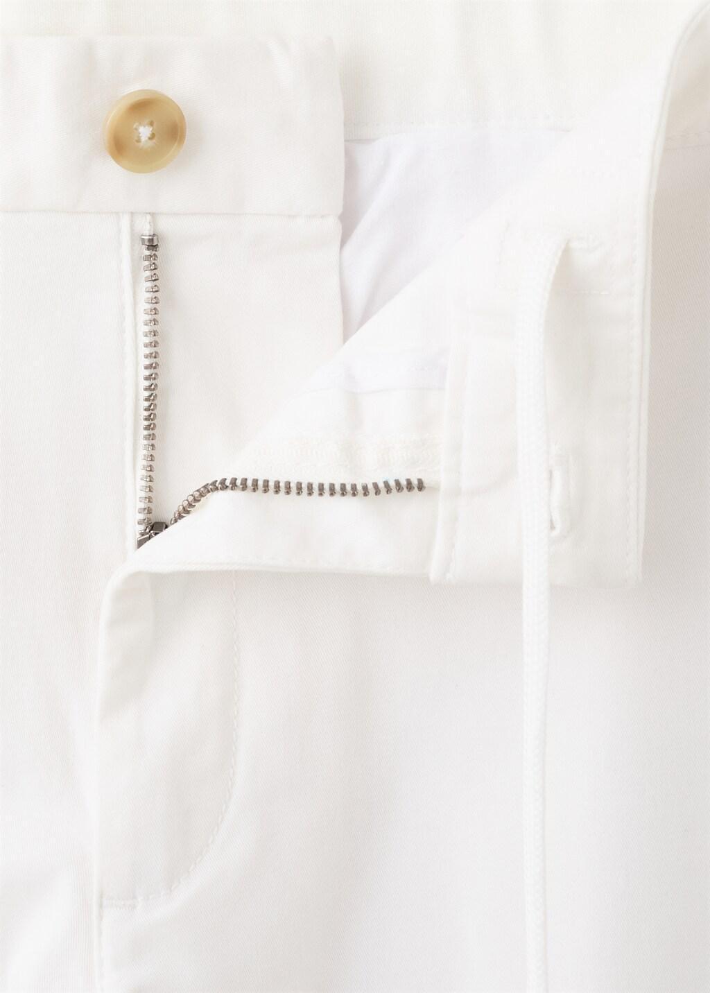 White Prato Cropped Tapered Chino Trousers, Natural White, large image number 1