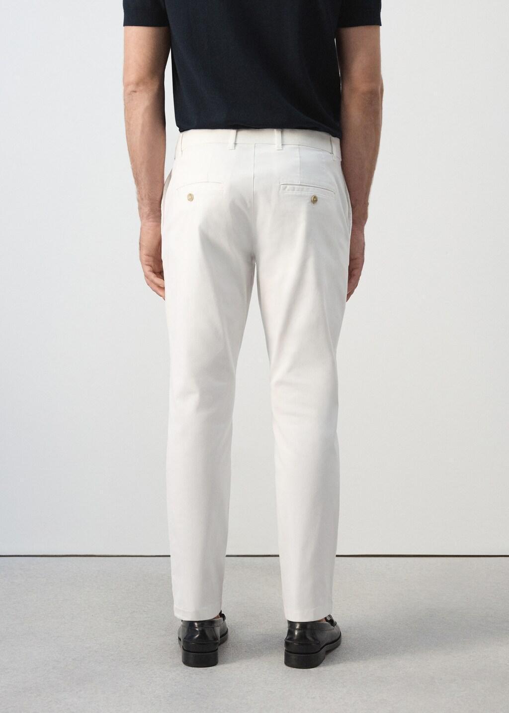 White Prato Cropped Tapered Chino Trousers, Natural White, large image number 2