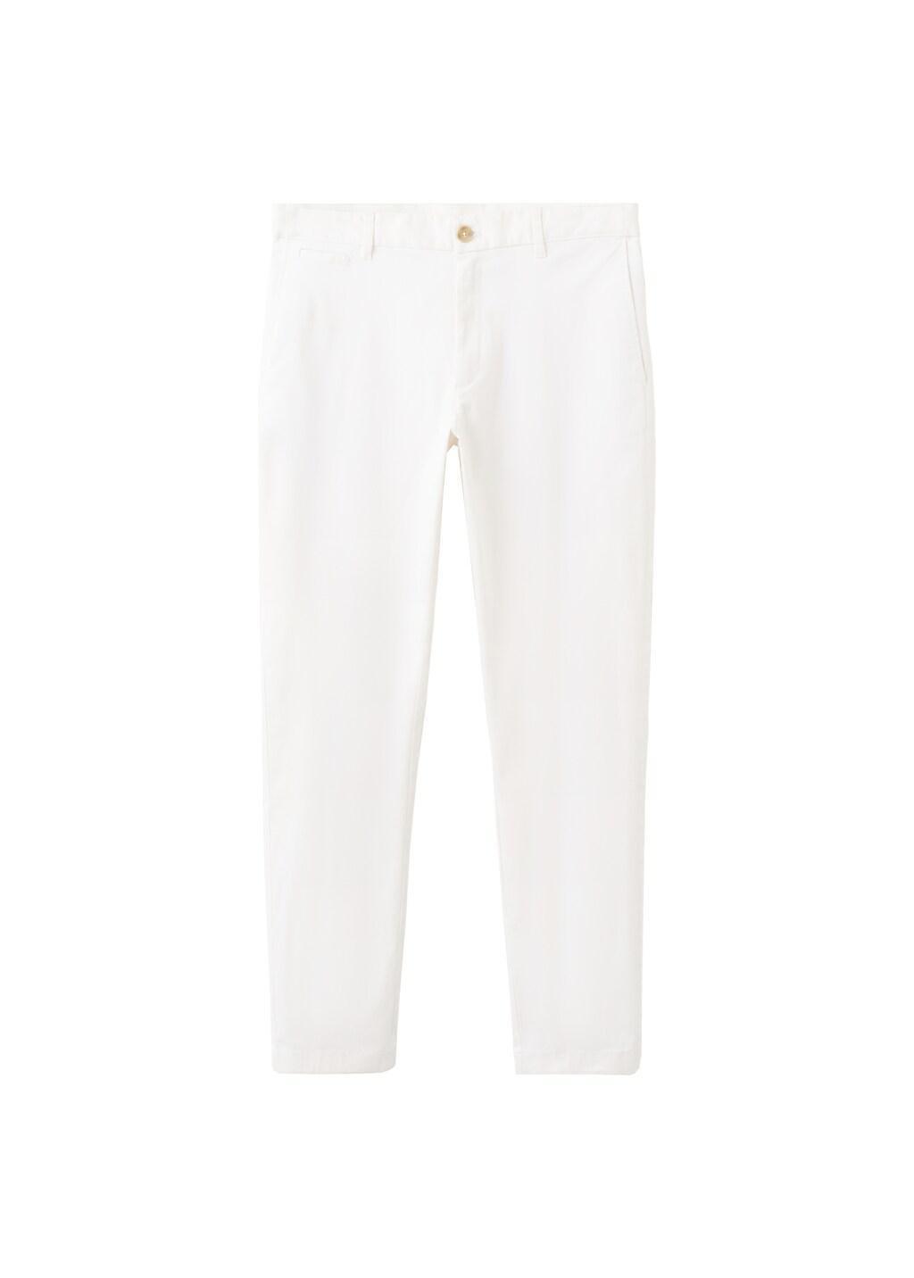 White Prato Cropped Tapered Chino Trousers, Natural White, large image number 6