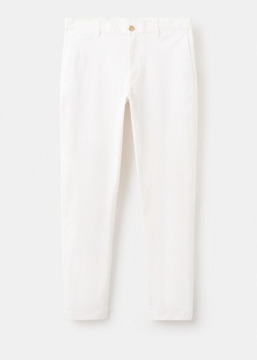 White Prato Cropped Tapered Chino Trousers, Natural White, large image number 7