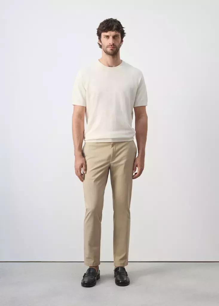 LIGHT BEIGE Prato cropped tapered chino trousers, Light Beige, large image number 0