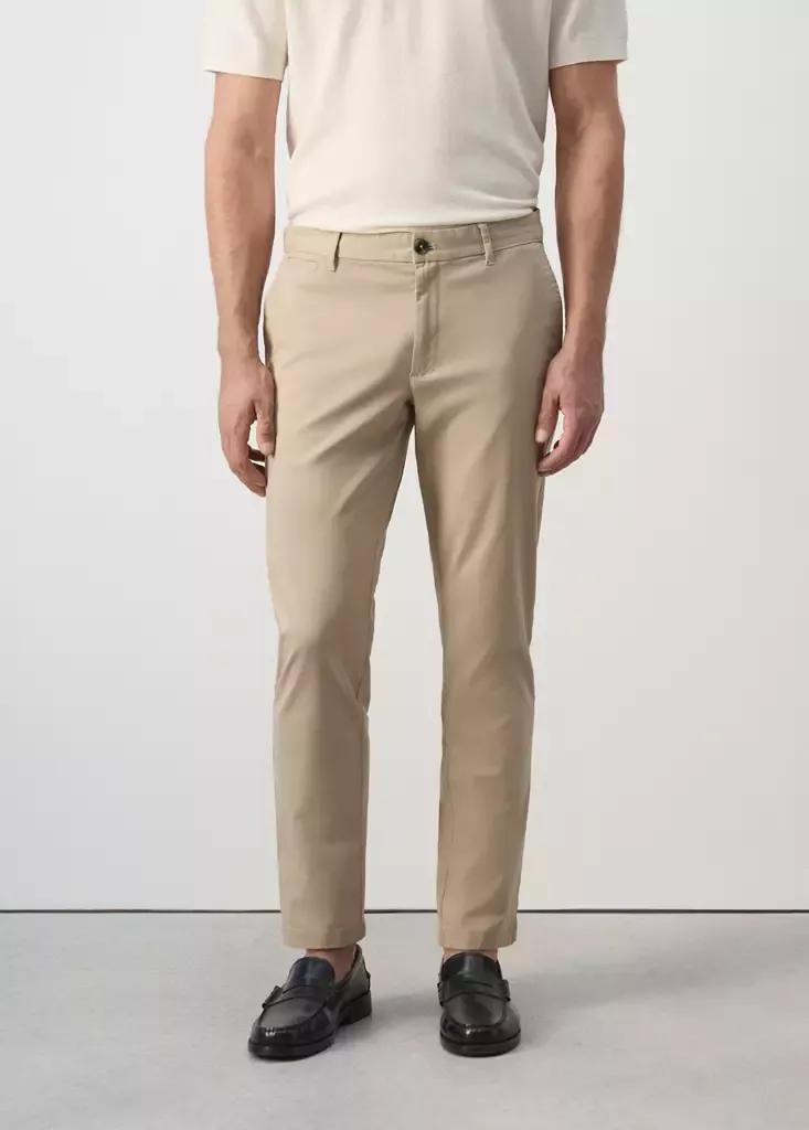 LIGHT BEIGE Prato cropped tapered chino trousers, Light Beige, large image number 1