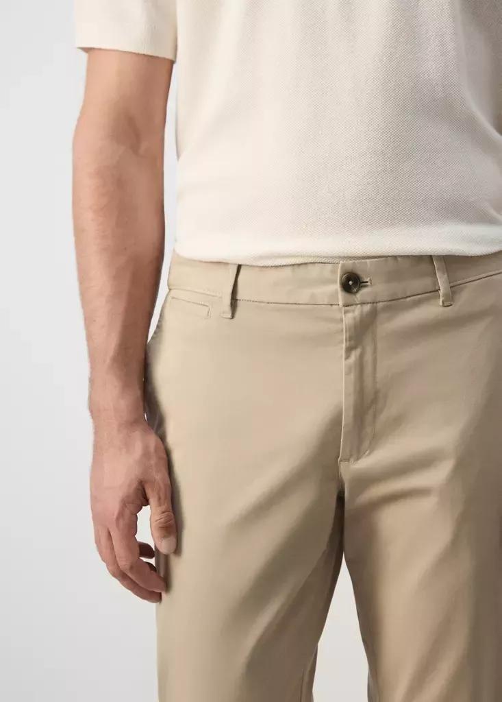 LIGHT BEIGE Prato cropped tapered chino trousers, Light Beige, large image number 3