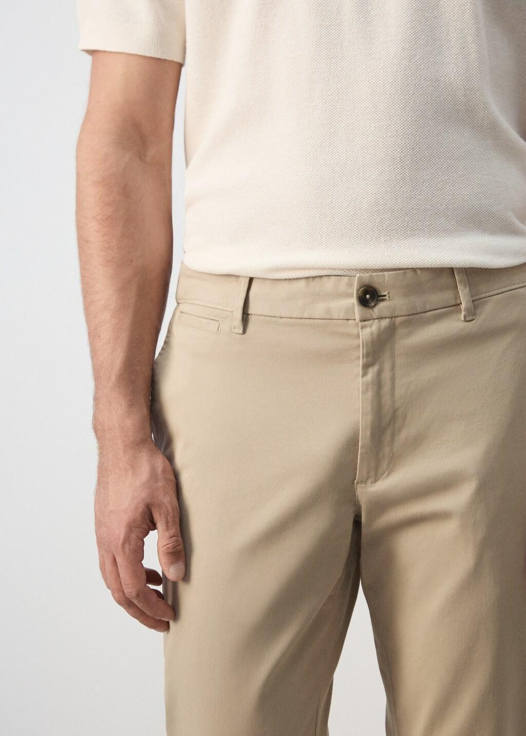 LIGHT BEIGE Prato cropped tapered chino trousers, Light Beige, large image number 4