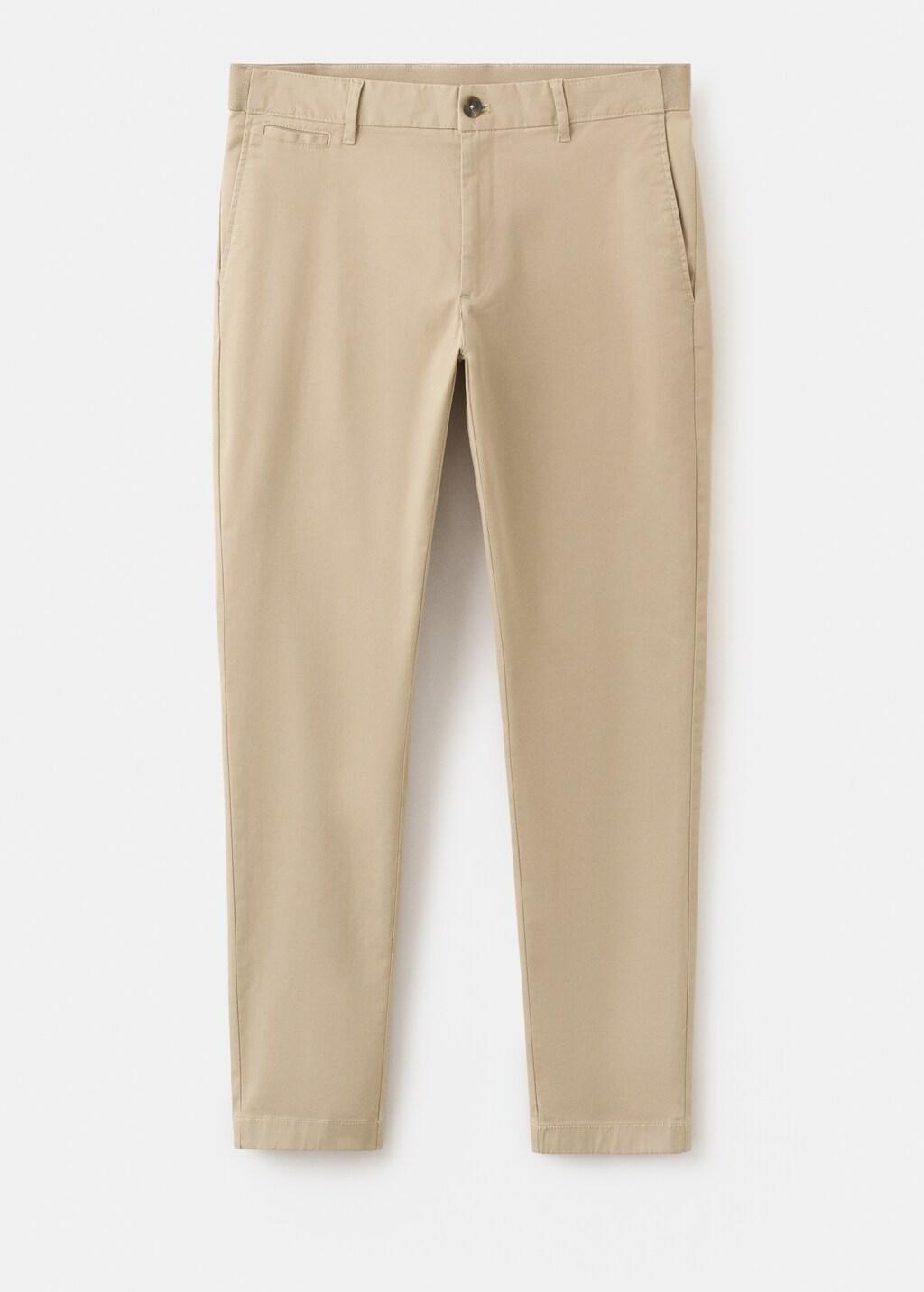LIGHT BEIGE Prato cropped tapered chino trousers, Light Beige, large image number 8