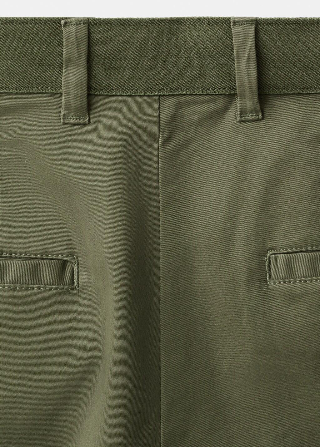 Khaki Prato Cropped Tapered Chino Trousers, Beige - Khaki, large image number 5