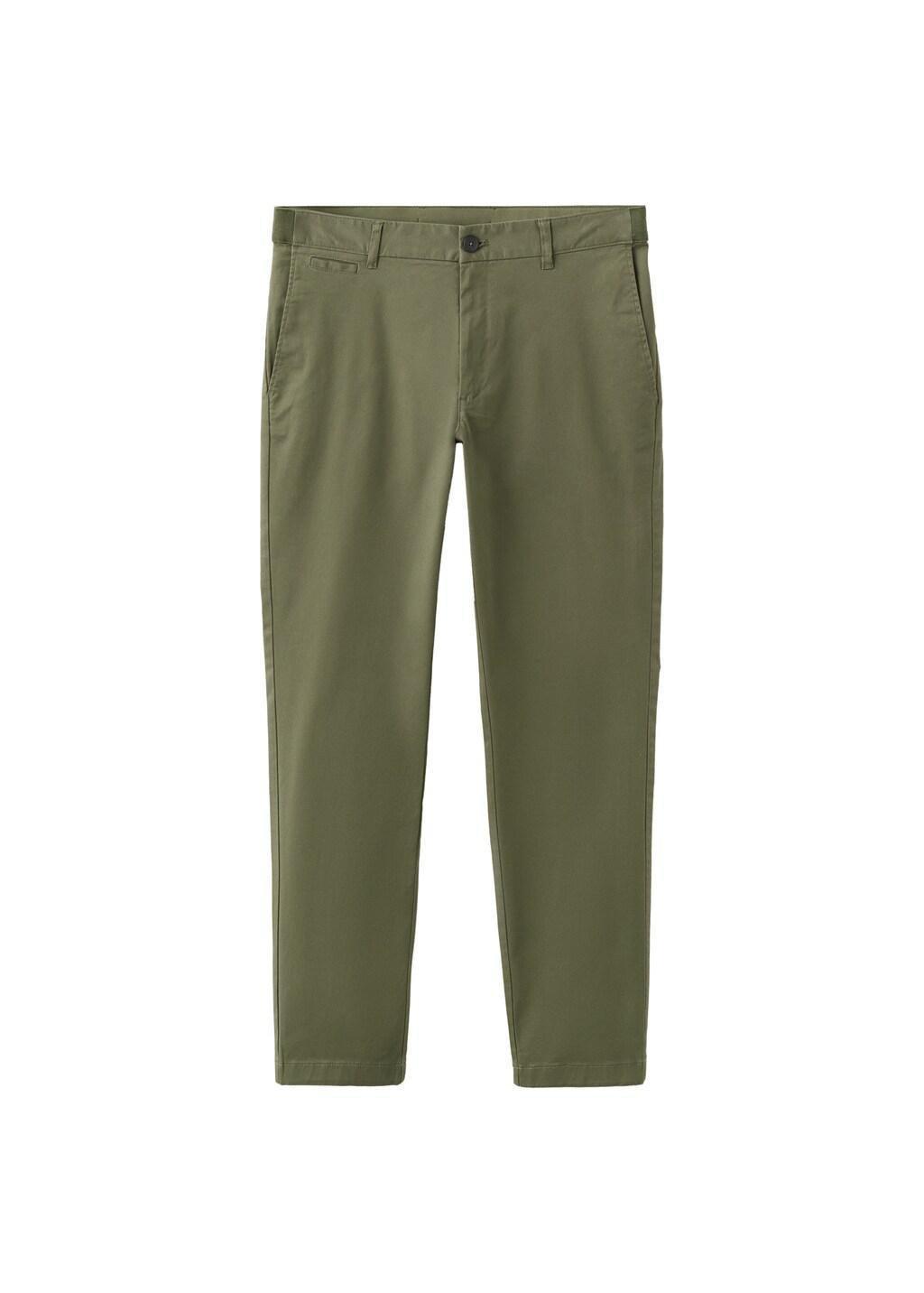 Khaki Prato Cropped Tapered Chino Trousers, Beige - Khaki, large image number 6