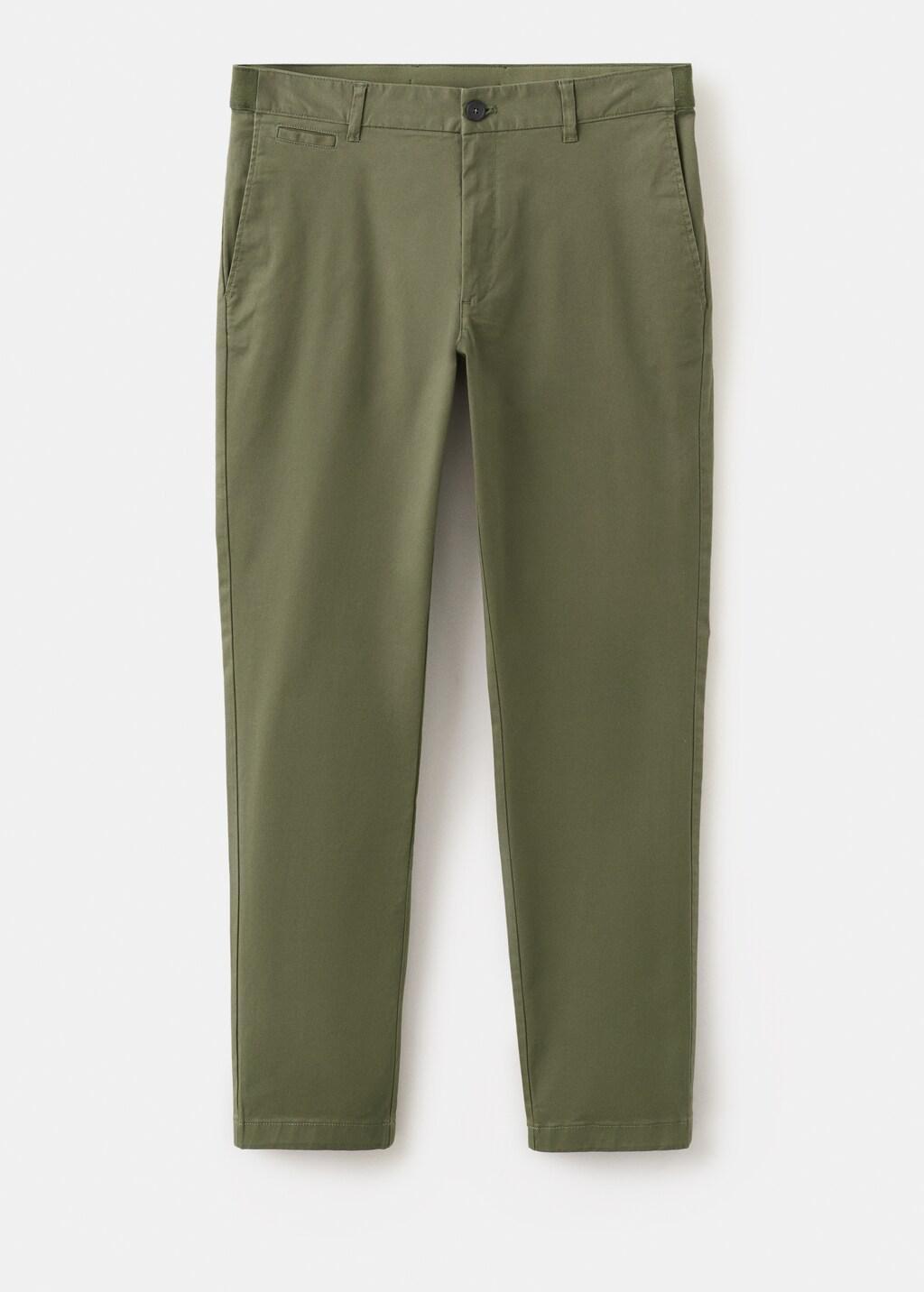 Khaki Prato Cropped Tapered Chino Trousers, Beige - Khaki, large image number 7
