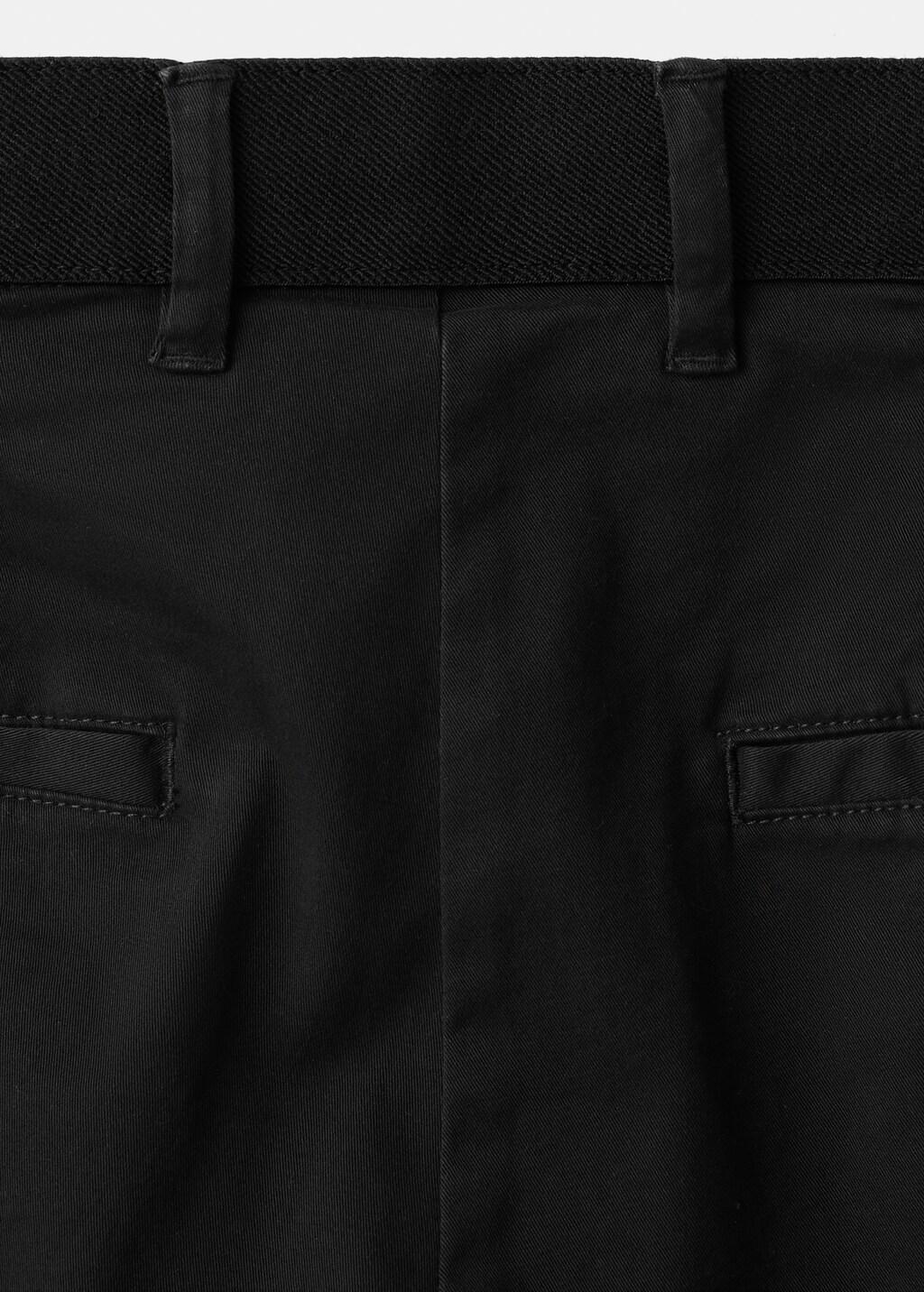 Black Prato Cropped Tapered Chino Trousers, Black, large image number 5