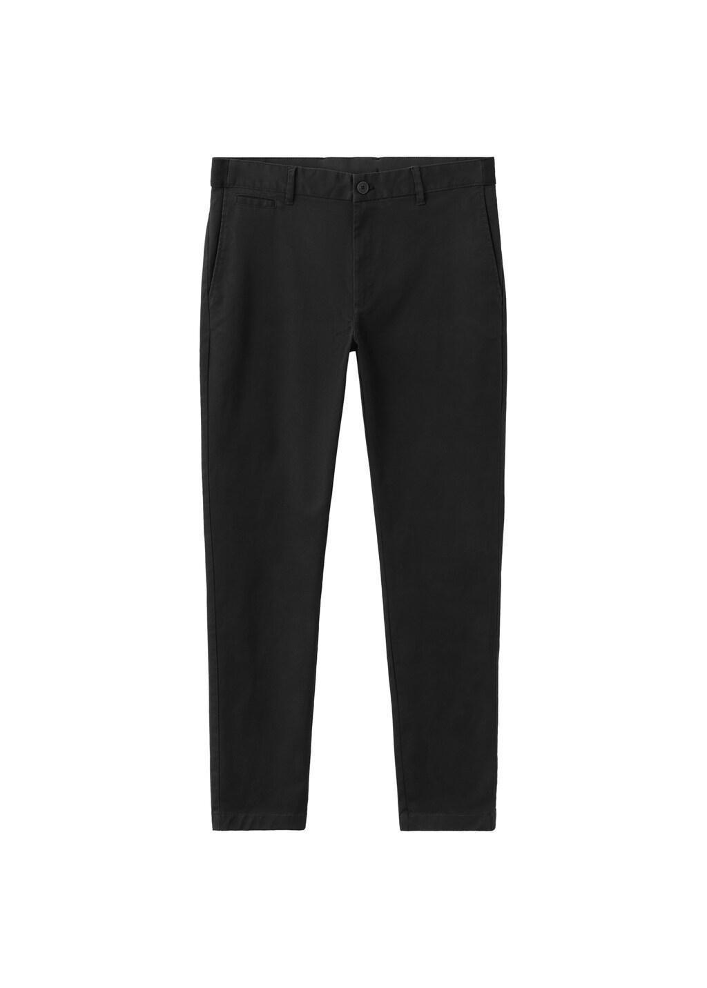 Black Prato Cropped Tapered Chino Trousers, Black, large image number 6