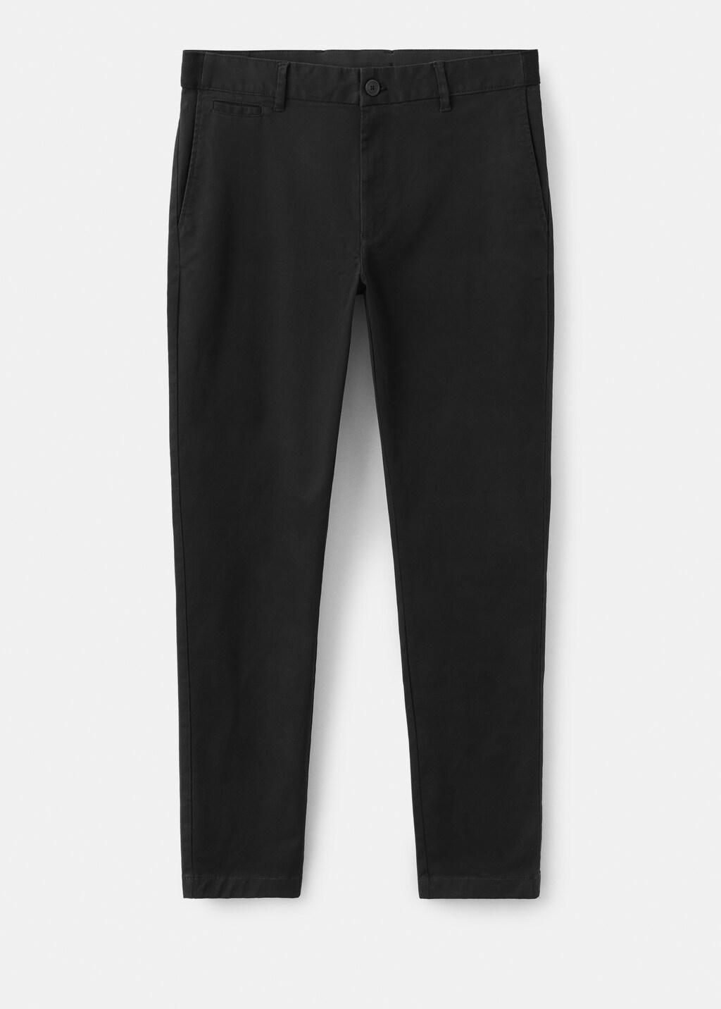 Black Prato Cropped Tapered Chino Trousers, Black, large image number 7