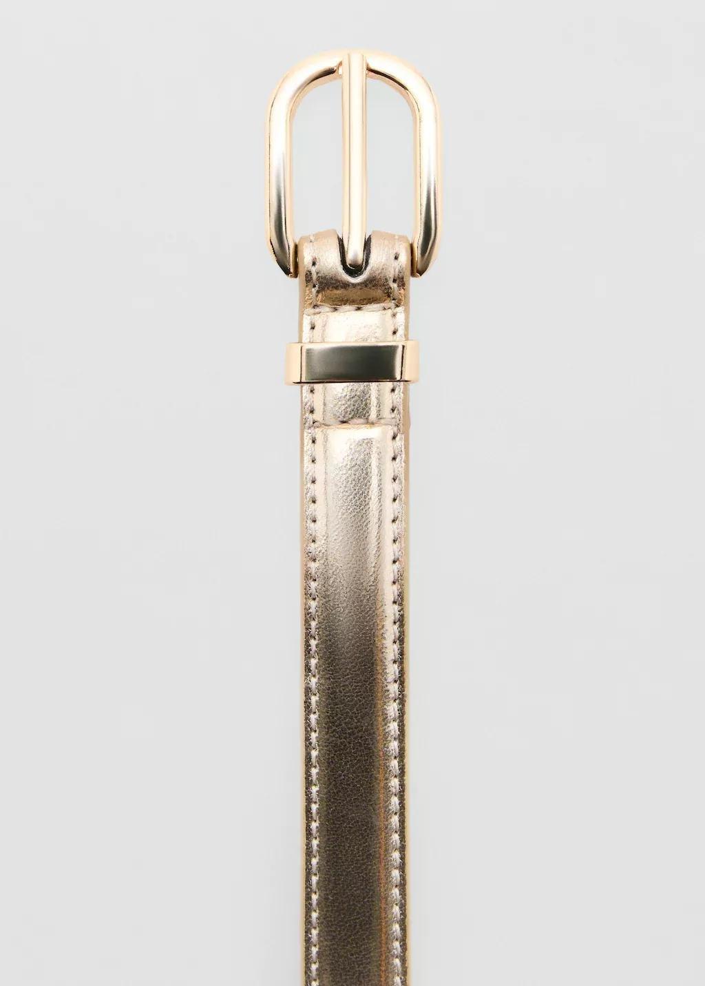GOLD Buckle metallic belt, Gold, large image number 0