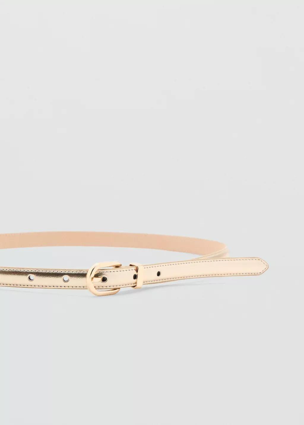 GOLD Buckle metallic belt, Gold, large image number 1