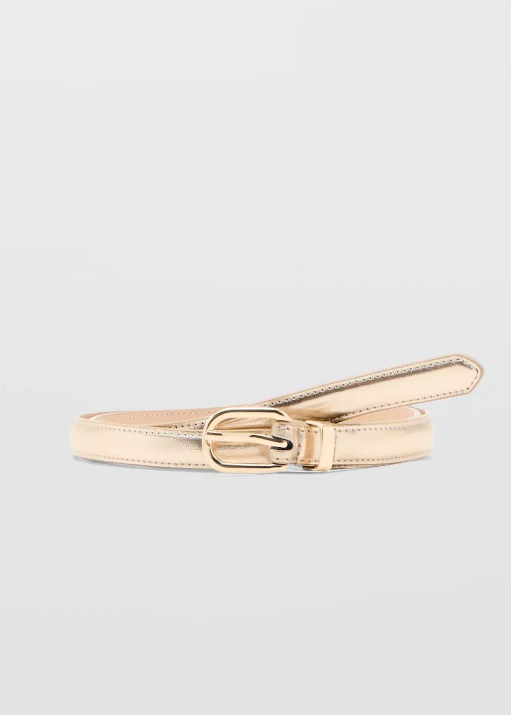 GOLD Buckle metallic belt, Gold, large image number 3