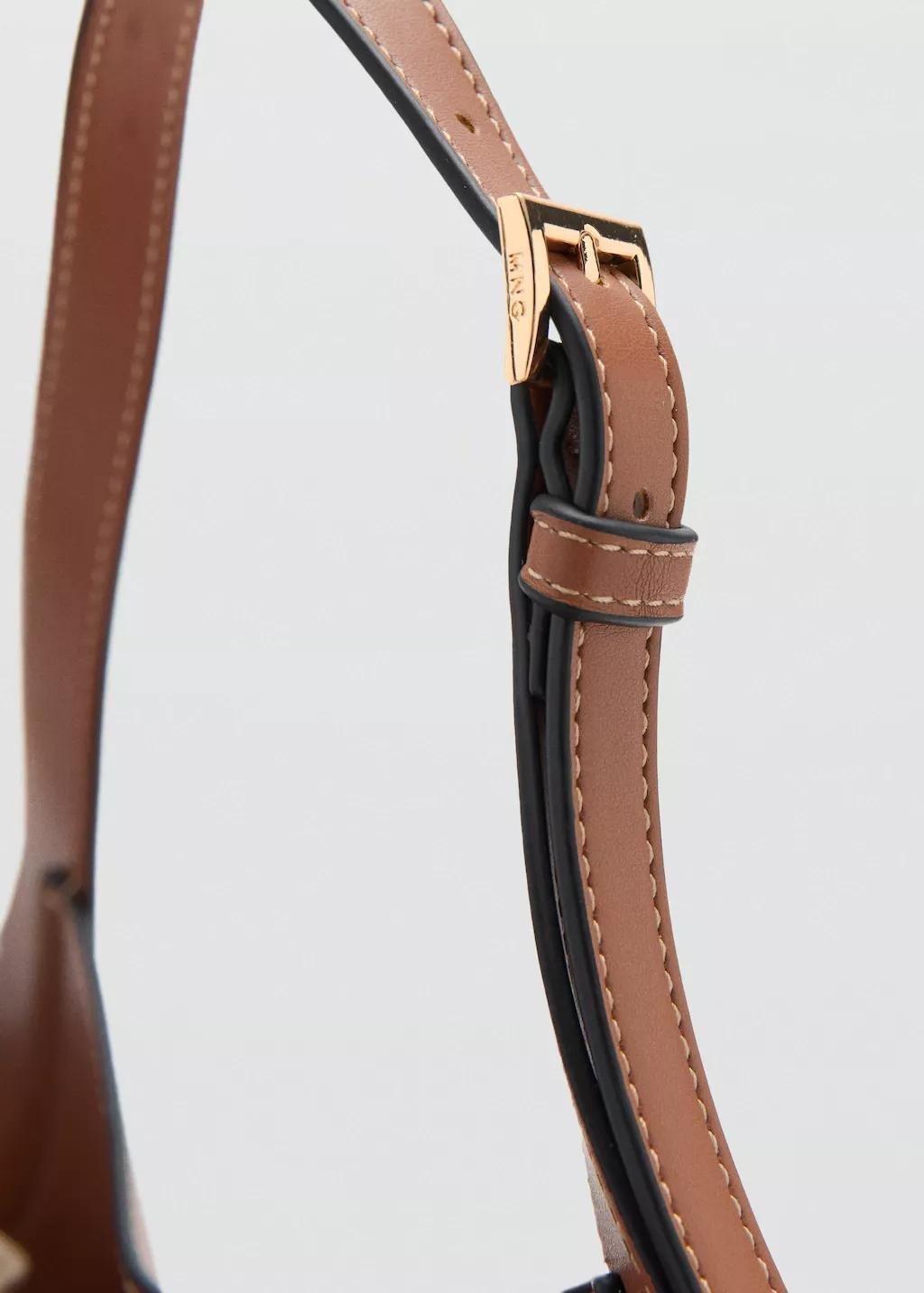 Brown Medium Faux Leather Shoulder Bag, 0201_CU, large image number 1