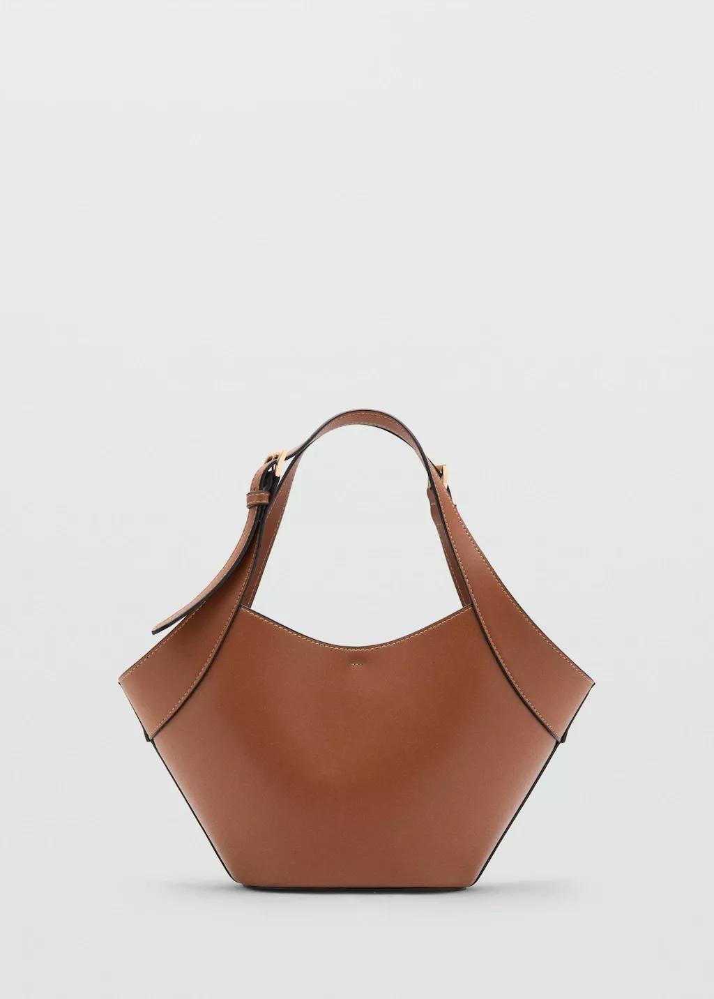 Brown Medium Faux Leather Shoulder Bag, 0201_CU, large image number 3