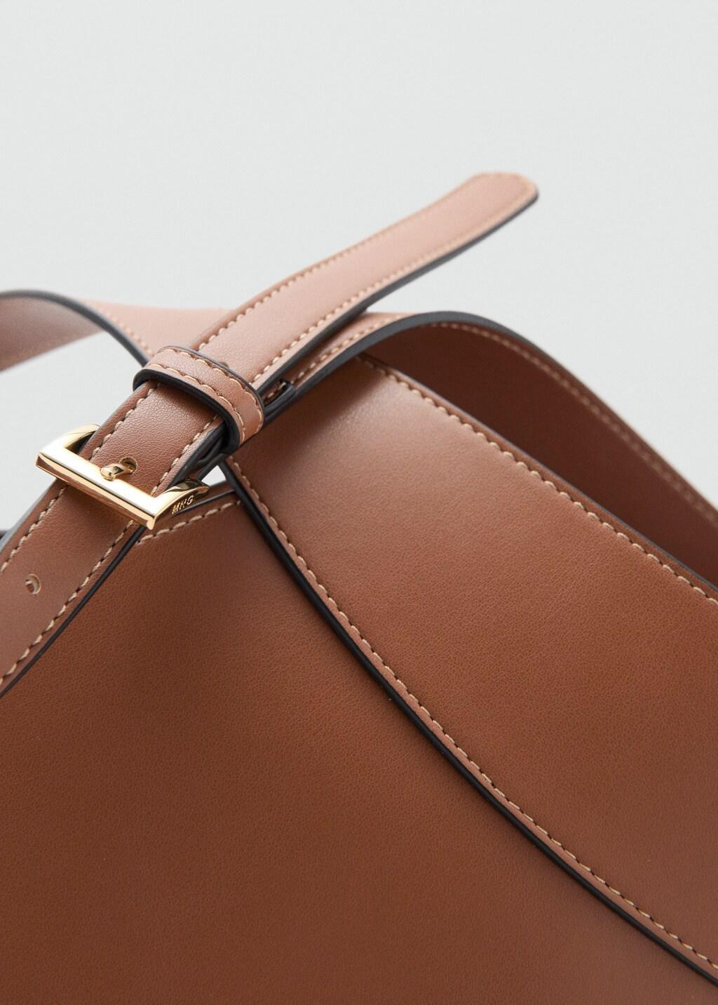 Brown Large Faux Leather Shoulder Bag, Medium Brown, medium