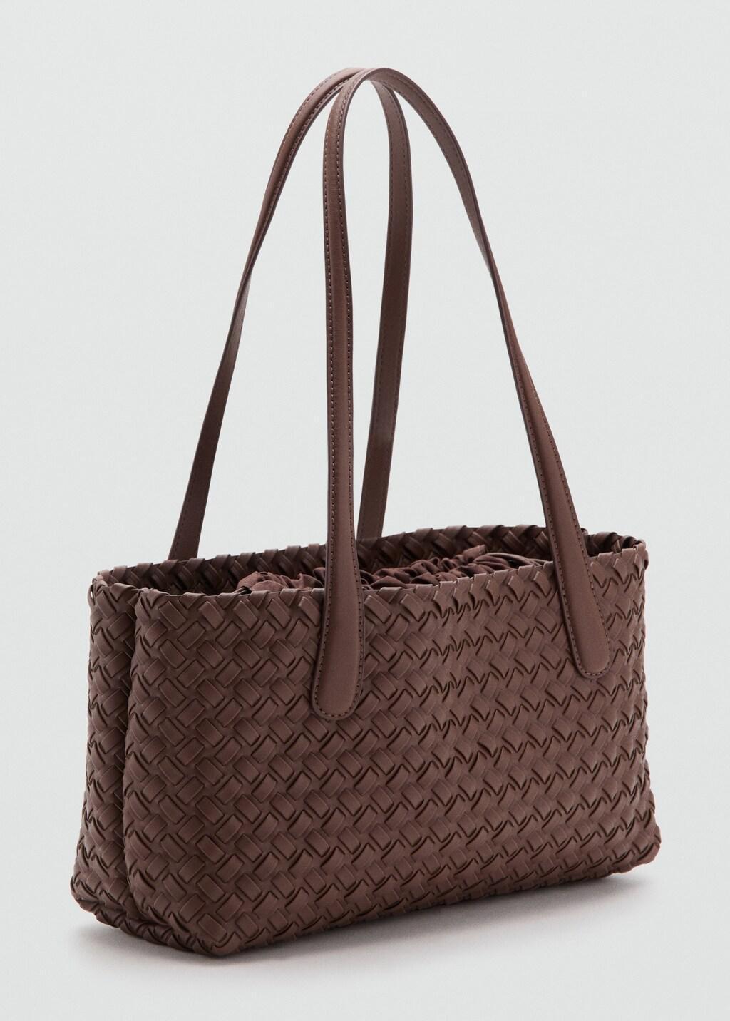 Brown Braided Tote Bag, 0201_30, large image number 0