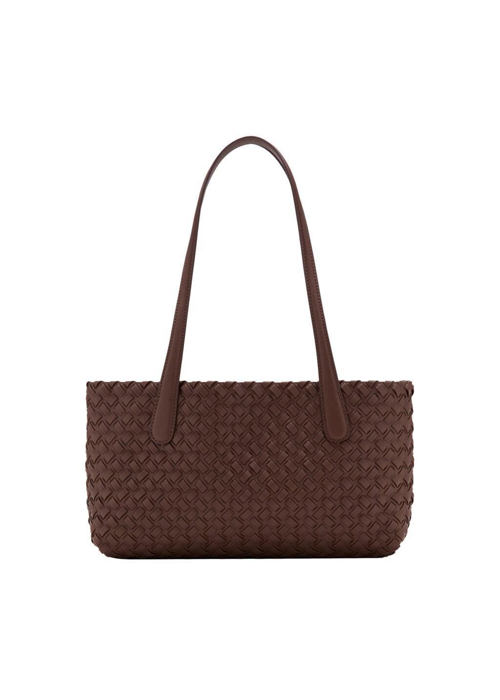 Brown Braided Tote Bag, 0201_30, large image number 2