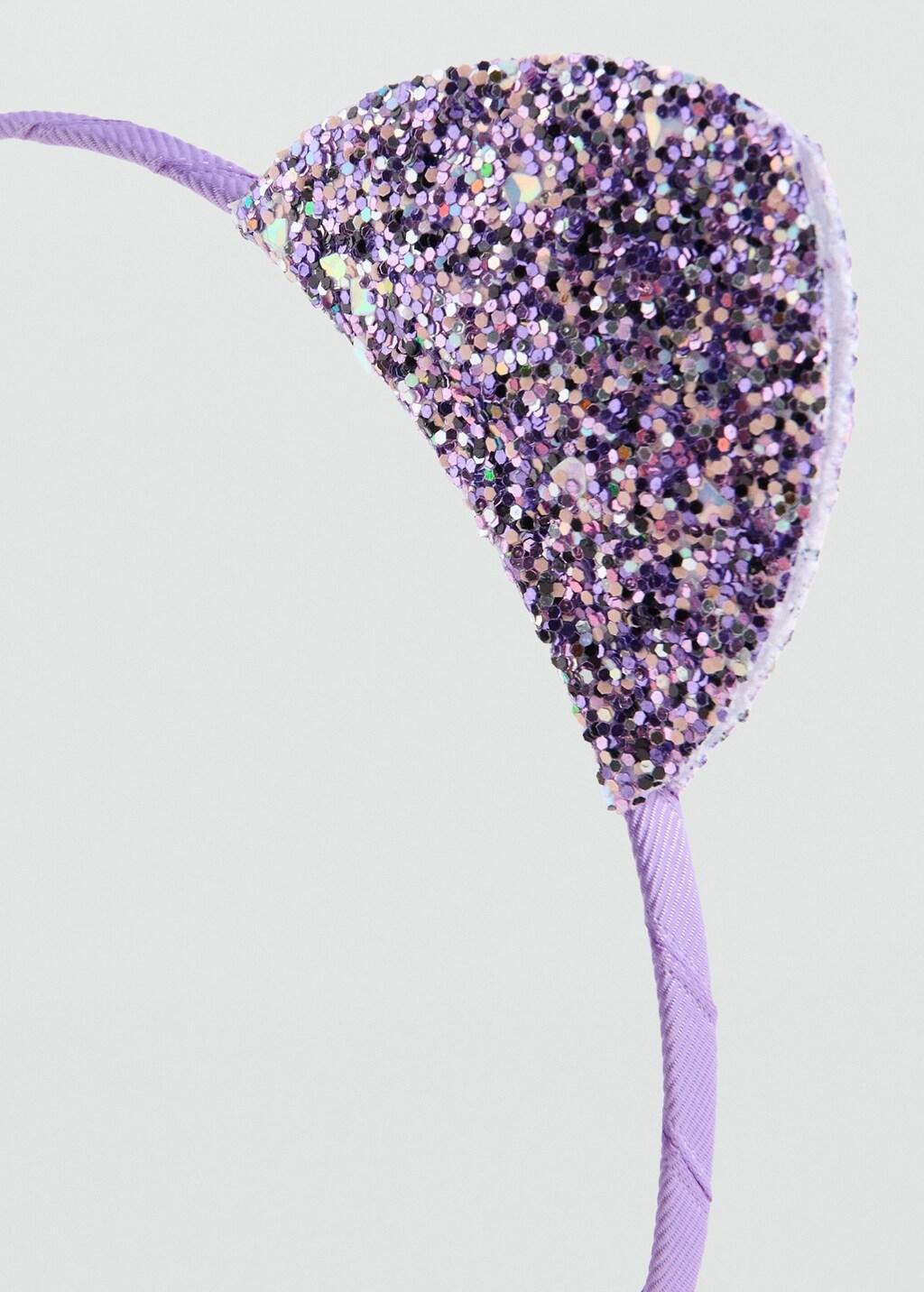 Purple Glitter Ears Hairband, Kids Girls, Light-Pastel Purple, medium