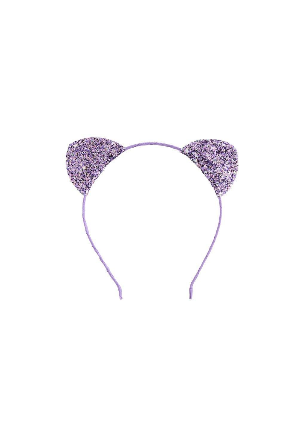 Purple Glitter Ears Hairband, Kids Girls, Light-Pastel Purple, medium