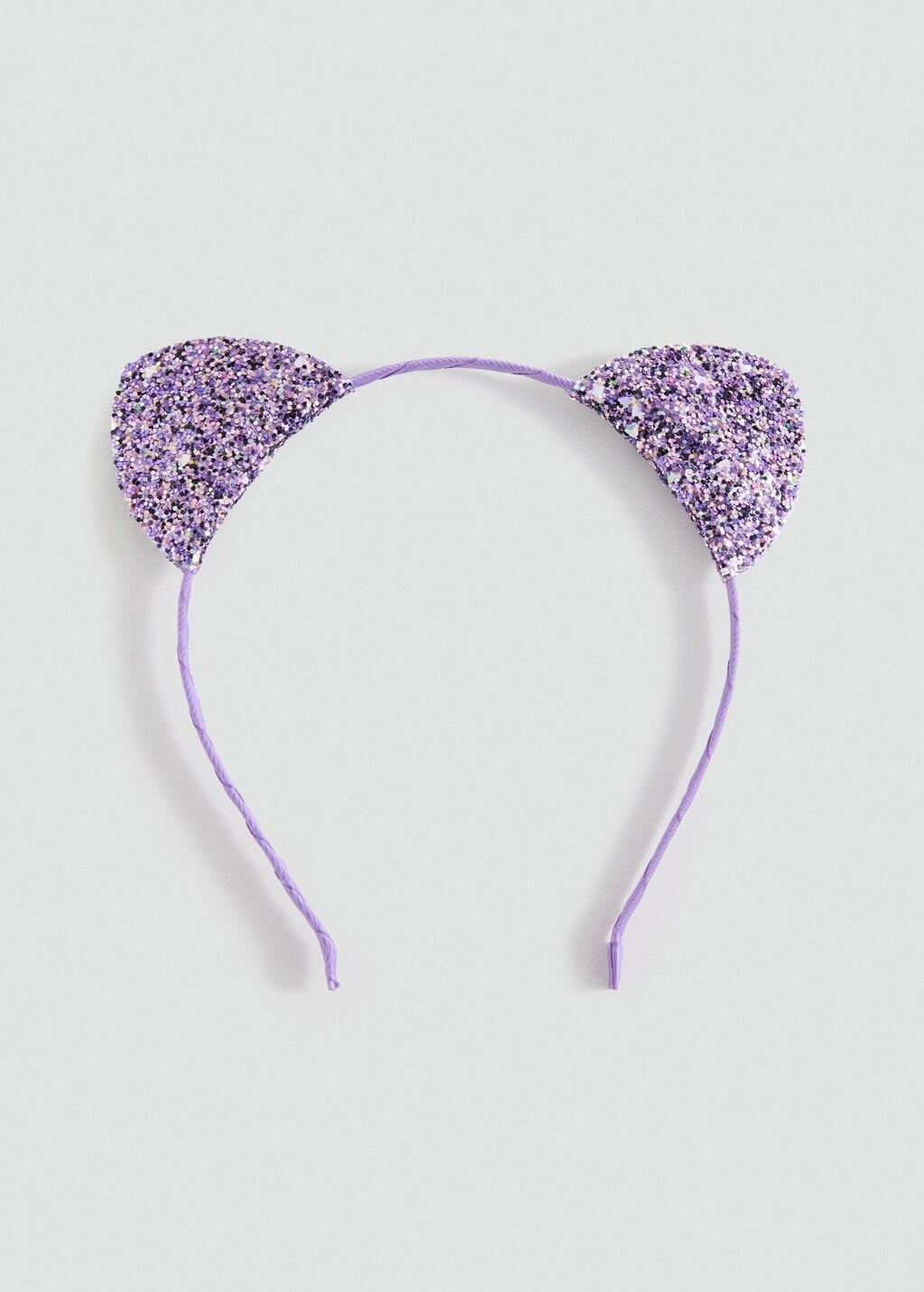 Purple Glitter Ears Hairband, Kids Girls, Light-Pastel Purple, large image number 2