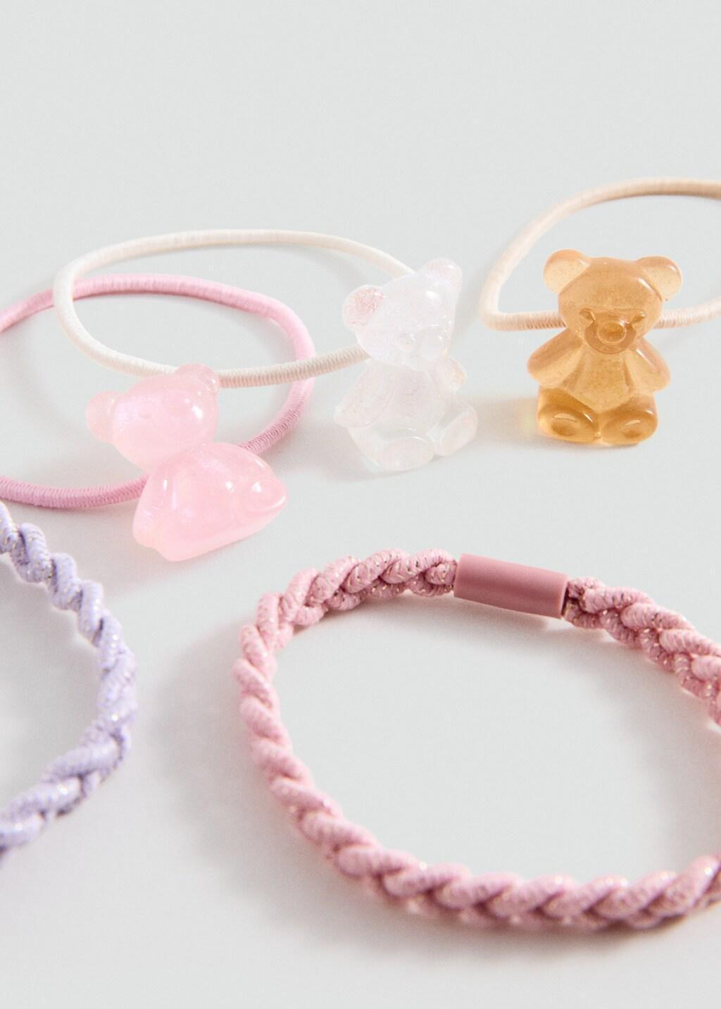 Brown Hair Ties, Set Of 6, Kids Girls, Light Pastel Brown, large image number 0