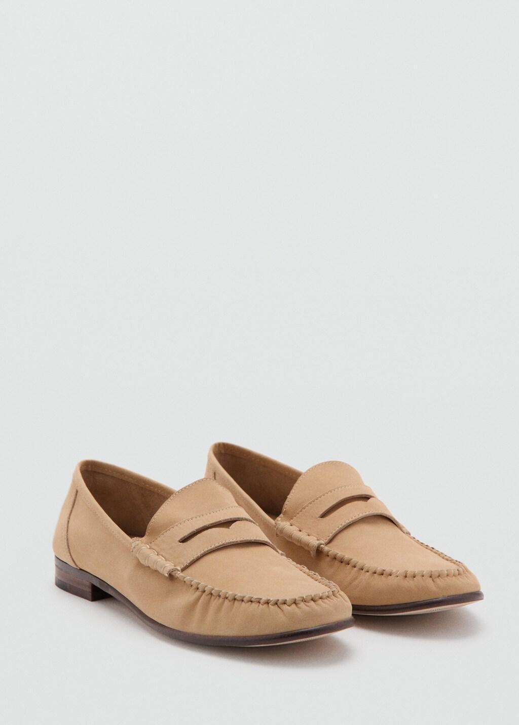 Beige Nubuck Leather Moccasin Mask Moccasin, Light Beige, large image number 0