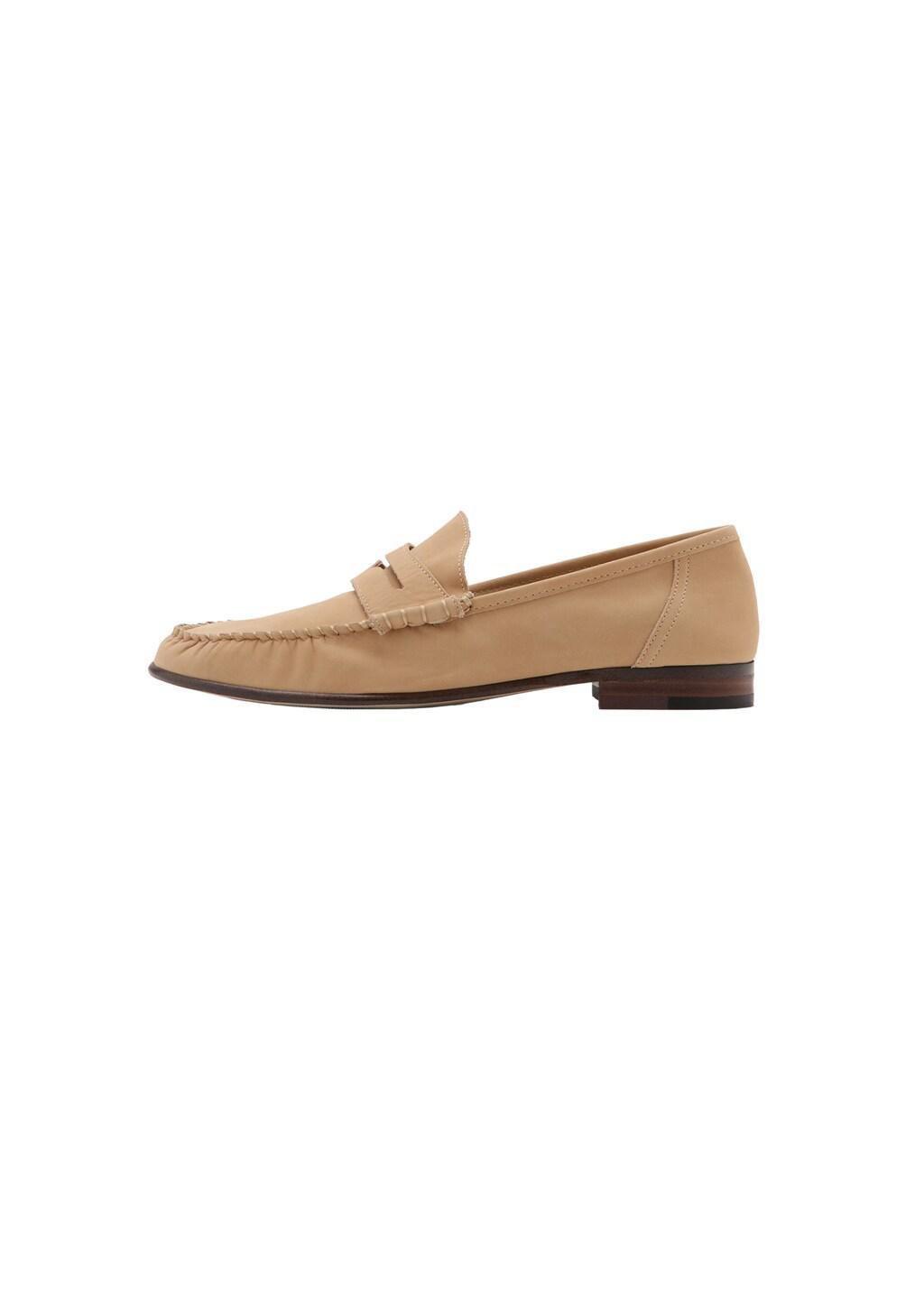 Beige Nubuck Leather Moccasin Mask Moccasin, Light Beige, large image number 2