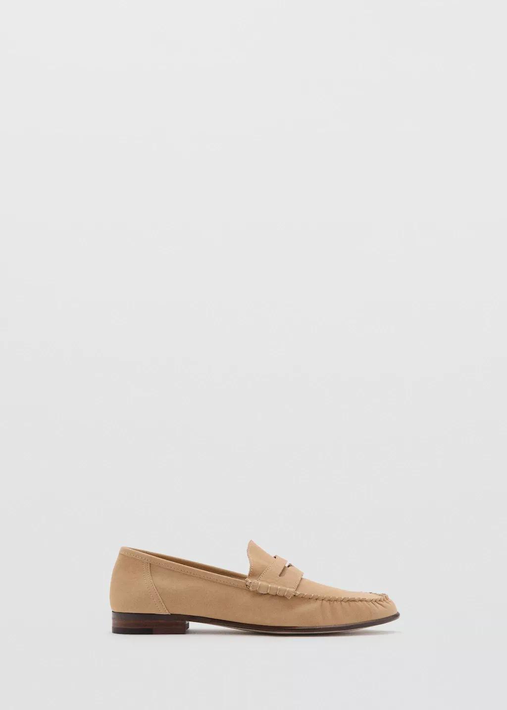Beige Nubuck Leather Moccasin Mask Moccasin, Light Beige, large image number 3