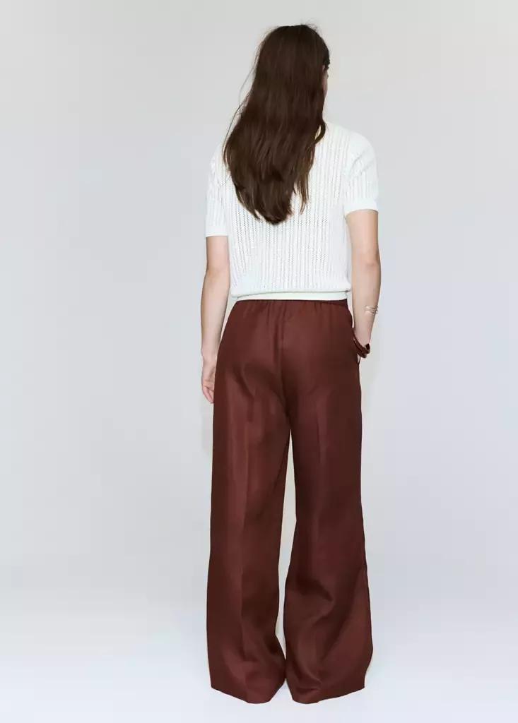 Orange High-Waisted Lyocell Trousers, Medium Orange, large image number 4