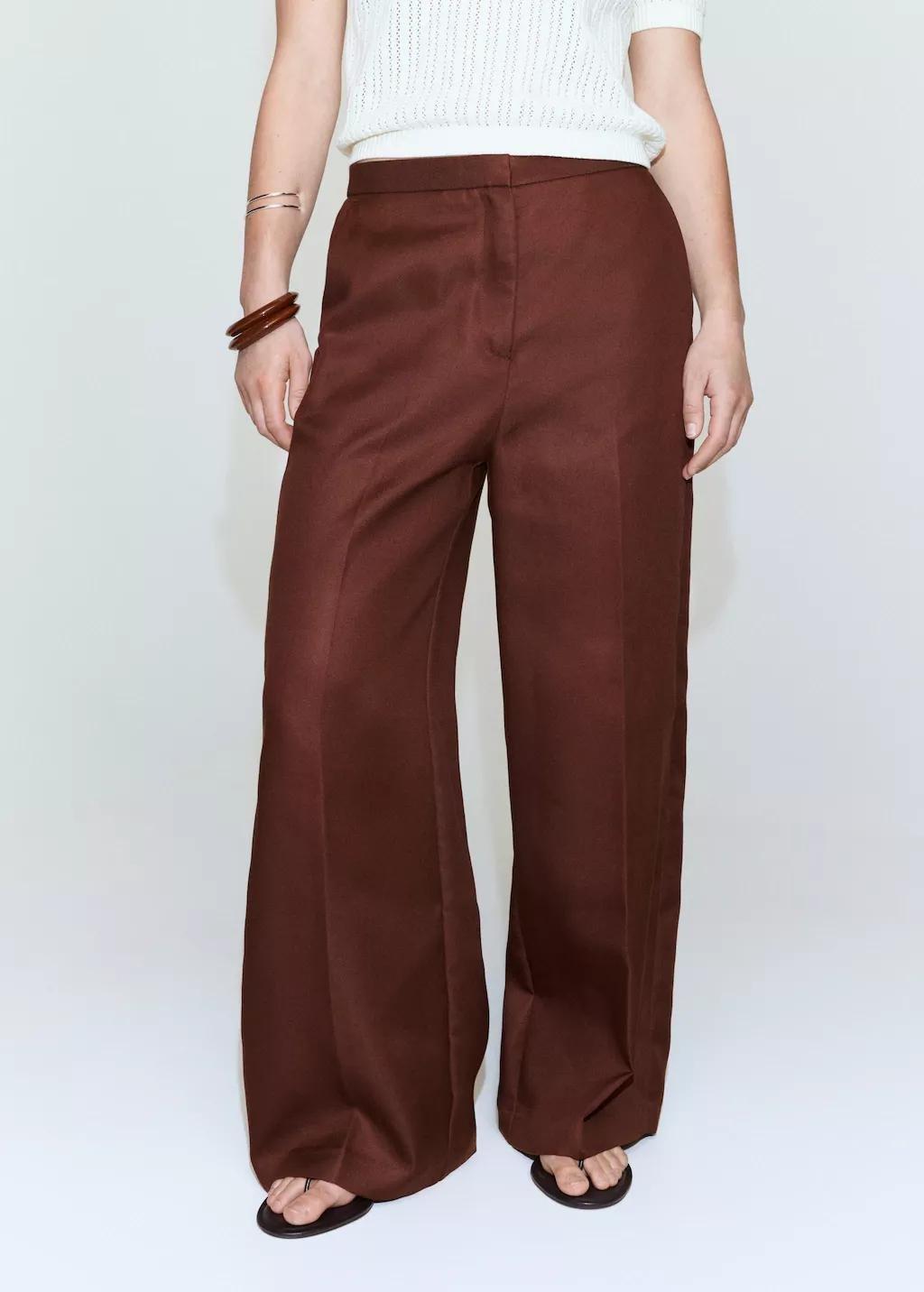 Orange High-Waisted Lyocell Trousers, Medium Orange, large image number 5