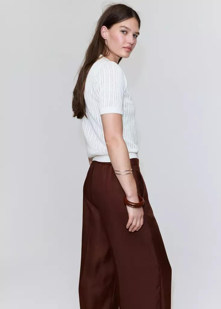 Orange High-Waisted Lyocell Trousers, Medium Orange, large image number 9