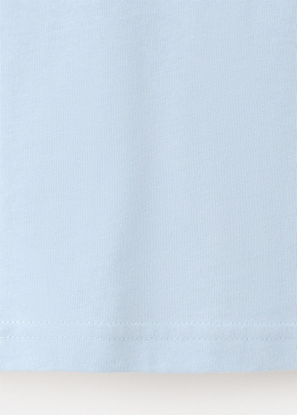 Blue Lt Pastel V-Neck Cotton T-Shirt, Light-Pastel Blue, large image number 5