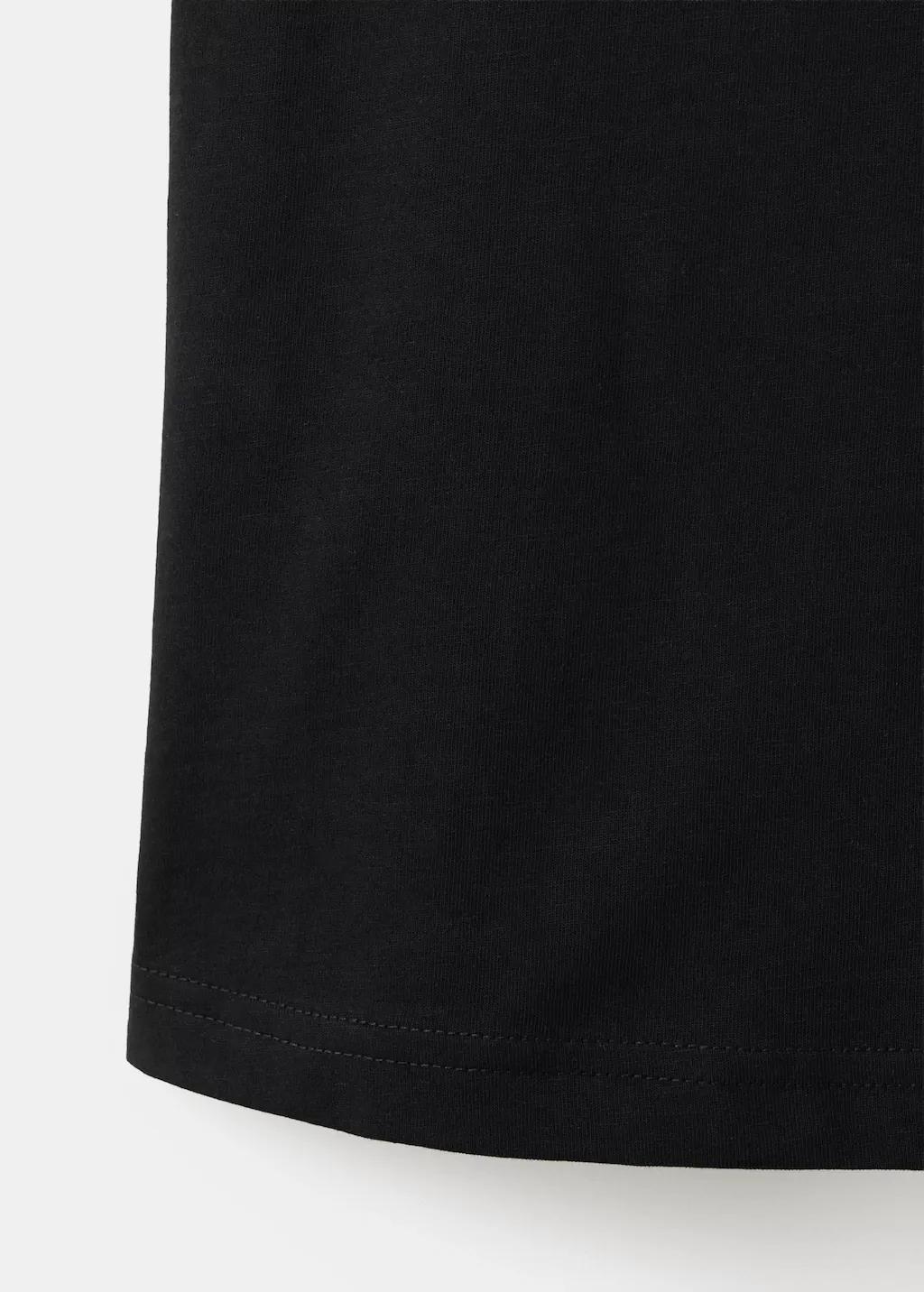 Black V-Neck Cotton T-Shirt, Black, large image number 5
