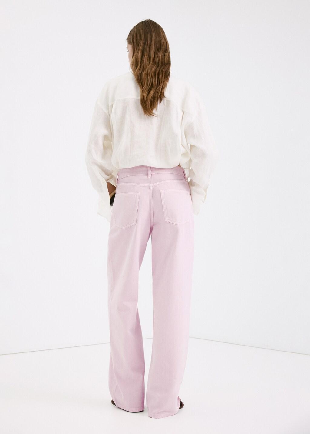 Pink Straight Low-Waist Jeans, Pink, large image number 2